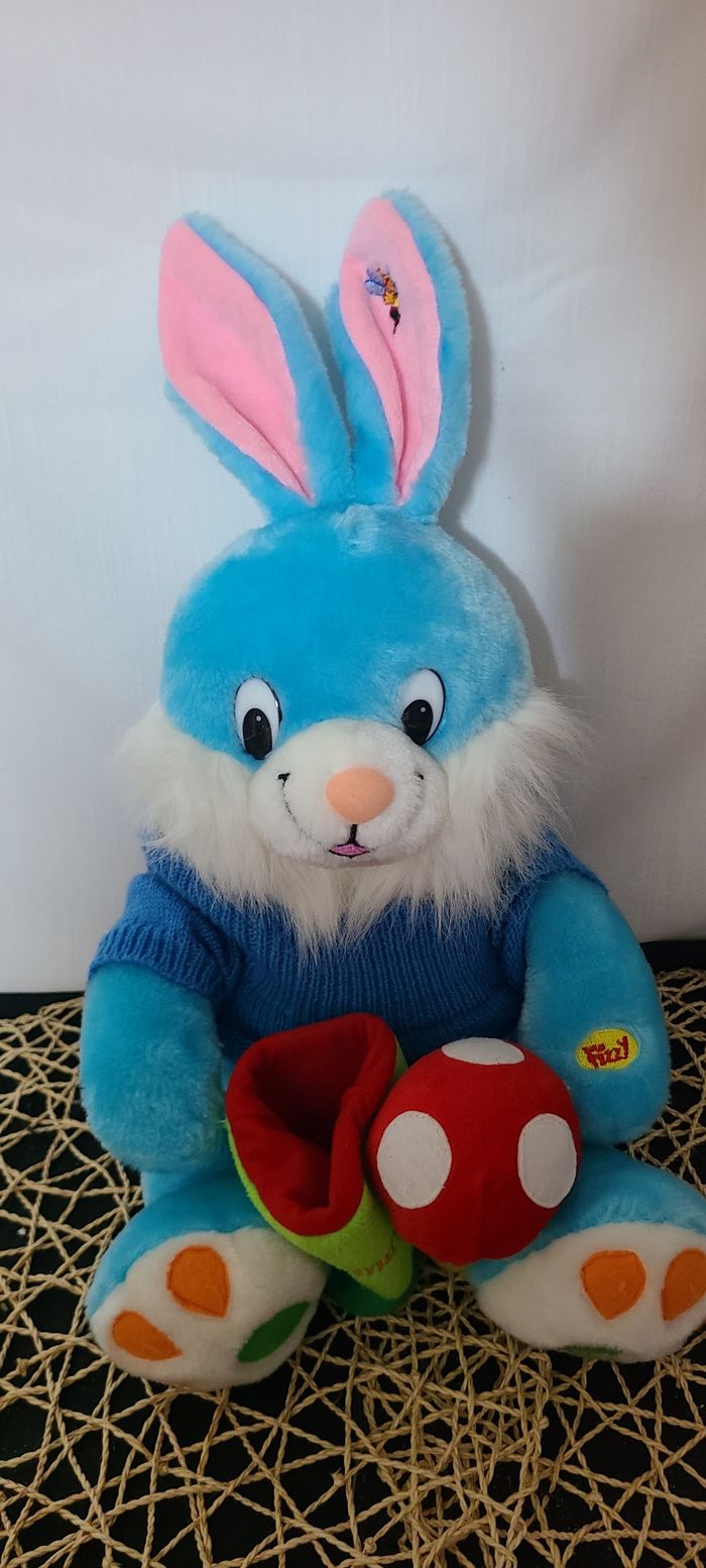 Peluche lapin Lapimax bleu Fizzy, Vintage - photo numéro 3