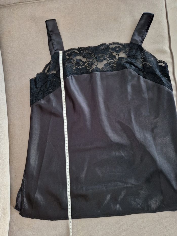 Débardeur noir effet satiné avec dentelle Bleu Bonheur - photo numéro 7