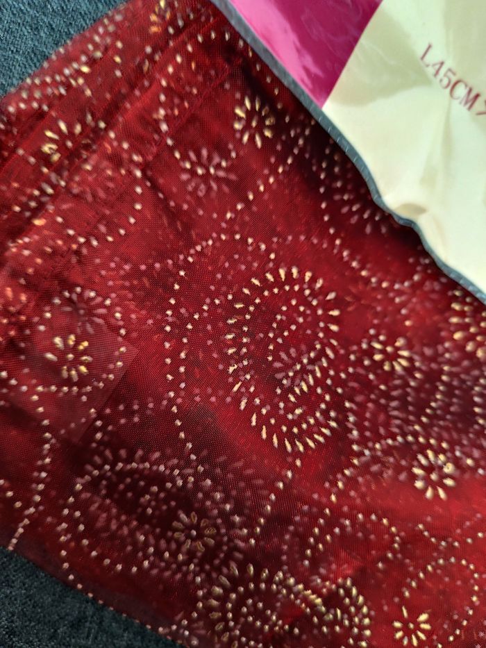 Chemin de table rouge et doré neuf - photo numéro 2