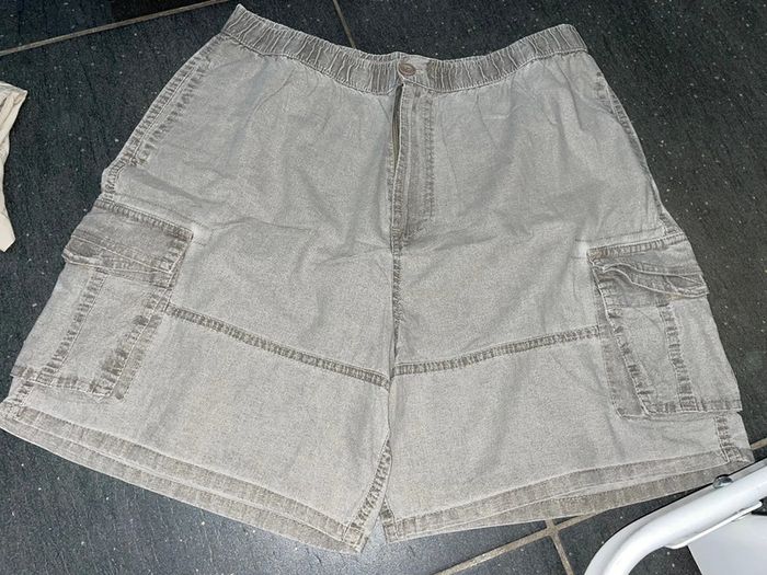 Short jean très fin marron / beige chiné