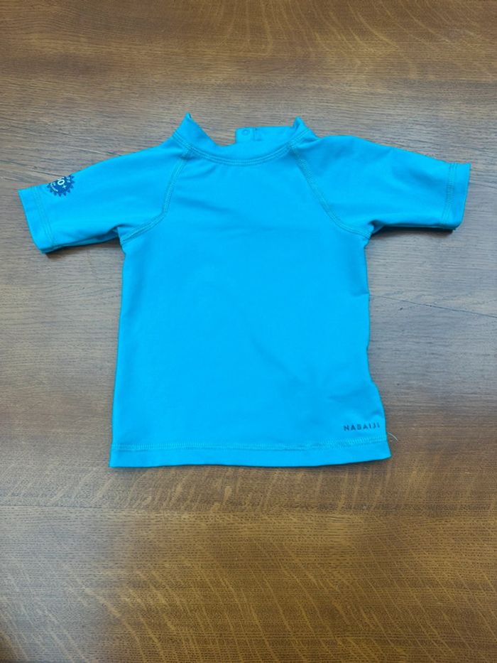 T-shirt anti UV manche courte bleu 18 mois nabaiji - photo numéro 2