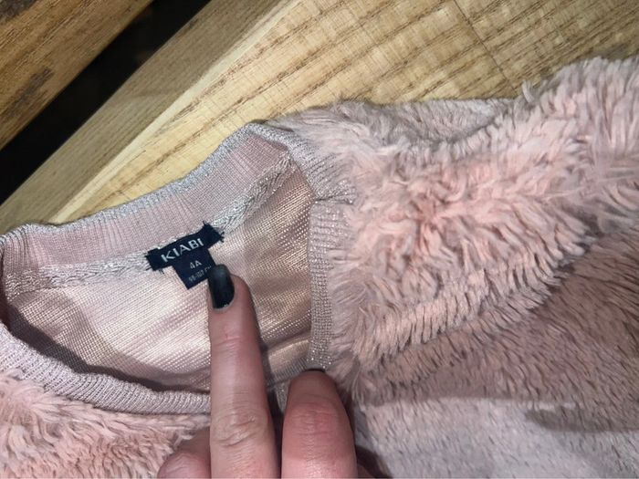 Pull fourrure 4 ans kiabi rose fille hiver pilou - photo numéro 2