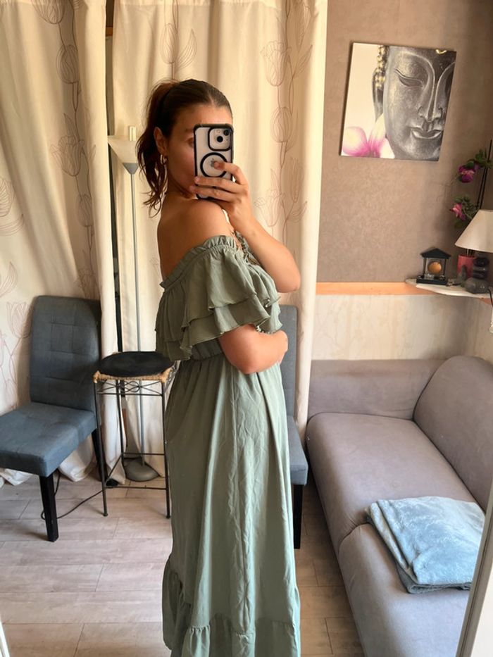 Robe longue col bardot bohème champêtre vintage Bridgerton - photo numéro 3