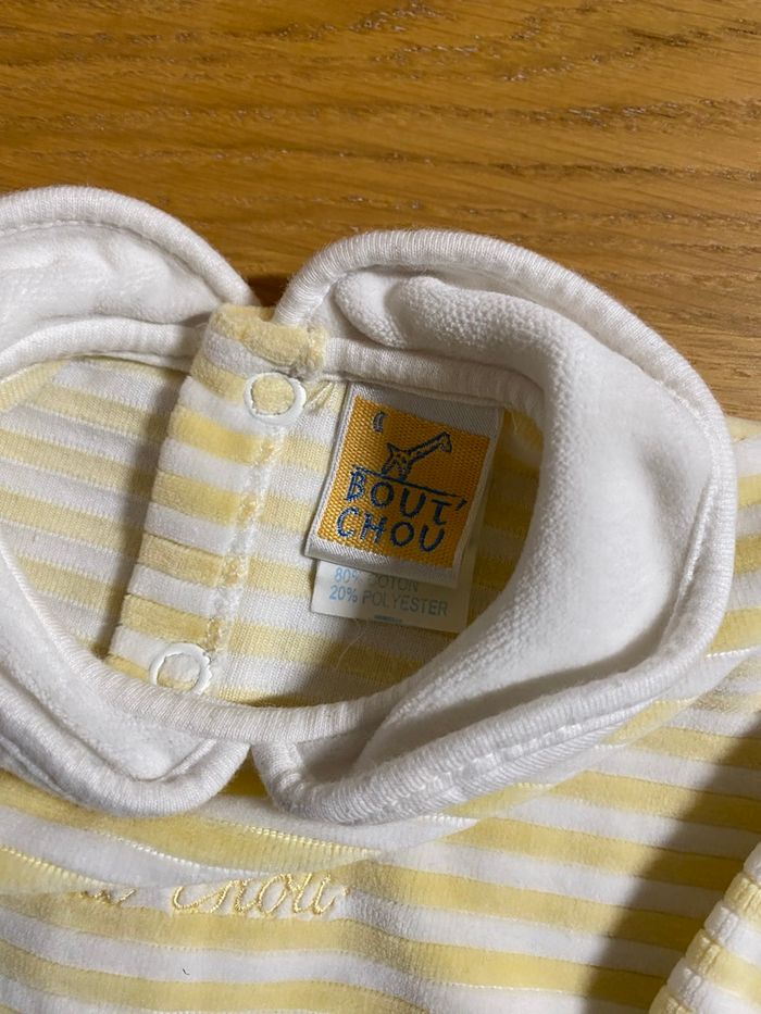 Bout’chou Pyjama Grenouillère jaune/blanc Taille 3 mois - photo numéro 5