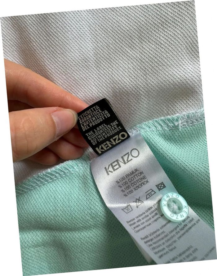 Polo Kenzo bicolore blanc et vert menthe 100% coton taille 3XL - photo numéro 10