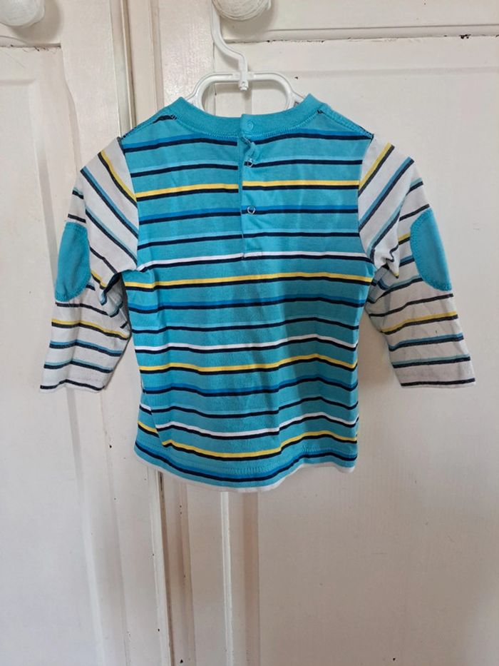 Tee-shirt manche longue mickey bleu clair 24 mois disney - photo numéro 2