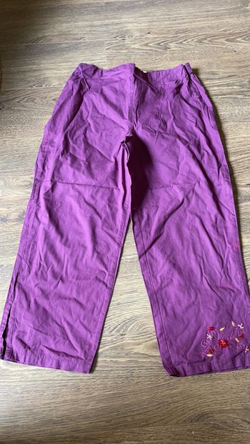 Pantalon toile coton 10 ans Vert Baudet