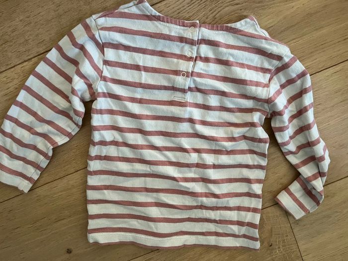 T-shirt marinière rose brodée Monoprix 36 mois - photo numéro 4