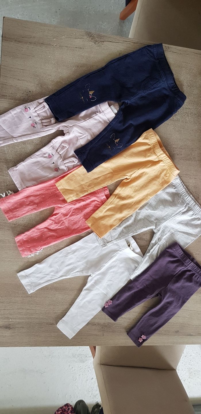 Lot de 7 leggings fille 6 mois