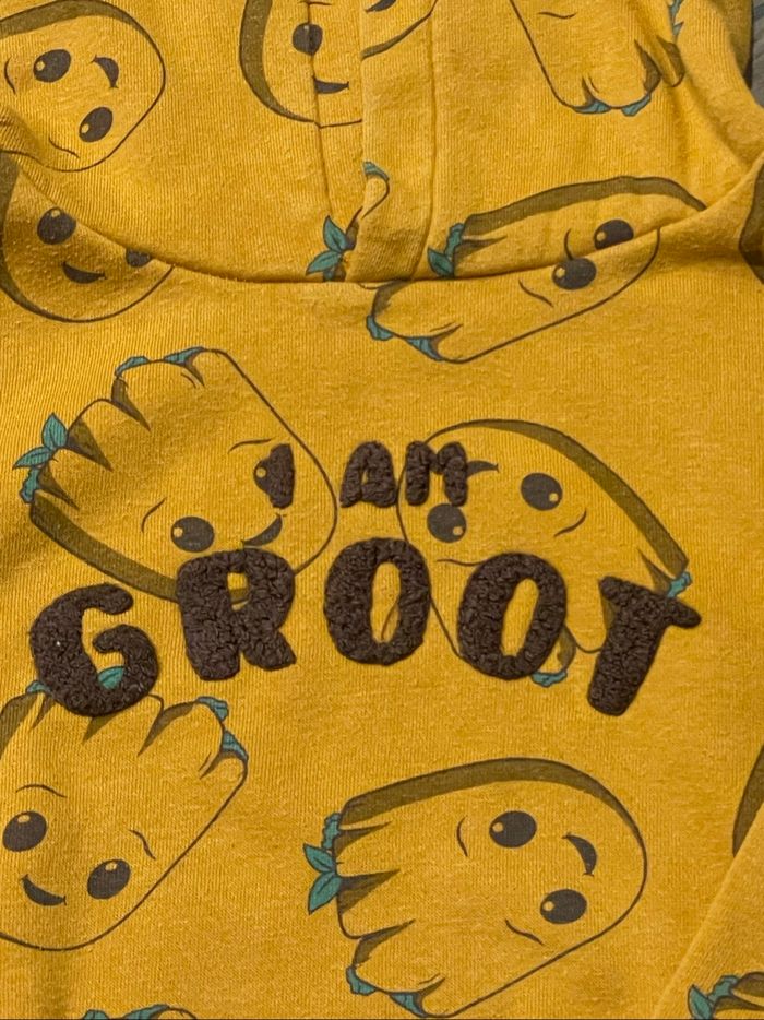 Sweat capuche Groot Marvel 4 ans couleur Moutarde - photo numéro 2