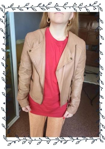 Veste en cuir marron