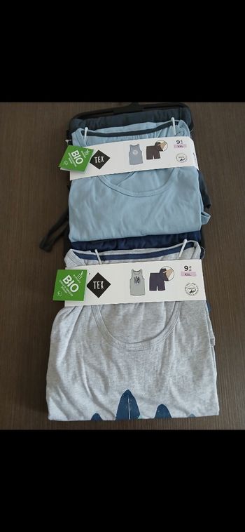 Lot 2 ensemble pyjamas short sans manches homme en coton Tex XXL