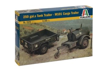 Italeri 229 250 gal.s Tank Trailer - M101 Cargo Trailer 1/35