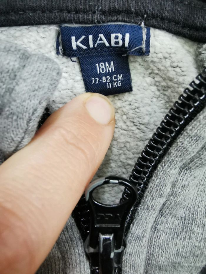 🌺Veste gilet capuche 18mois gris noir raton laveur super hero bébé garçon - photo numéro 4