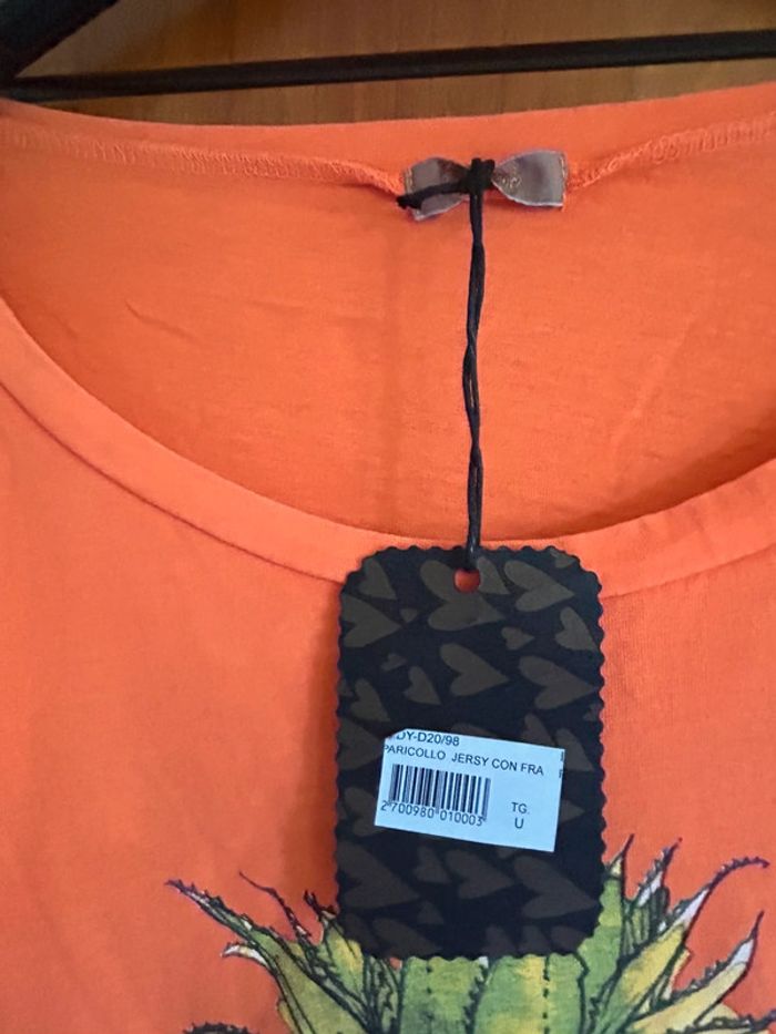 T-shirt manches longues franges orange Chantal B - photo numéro 4