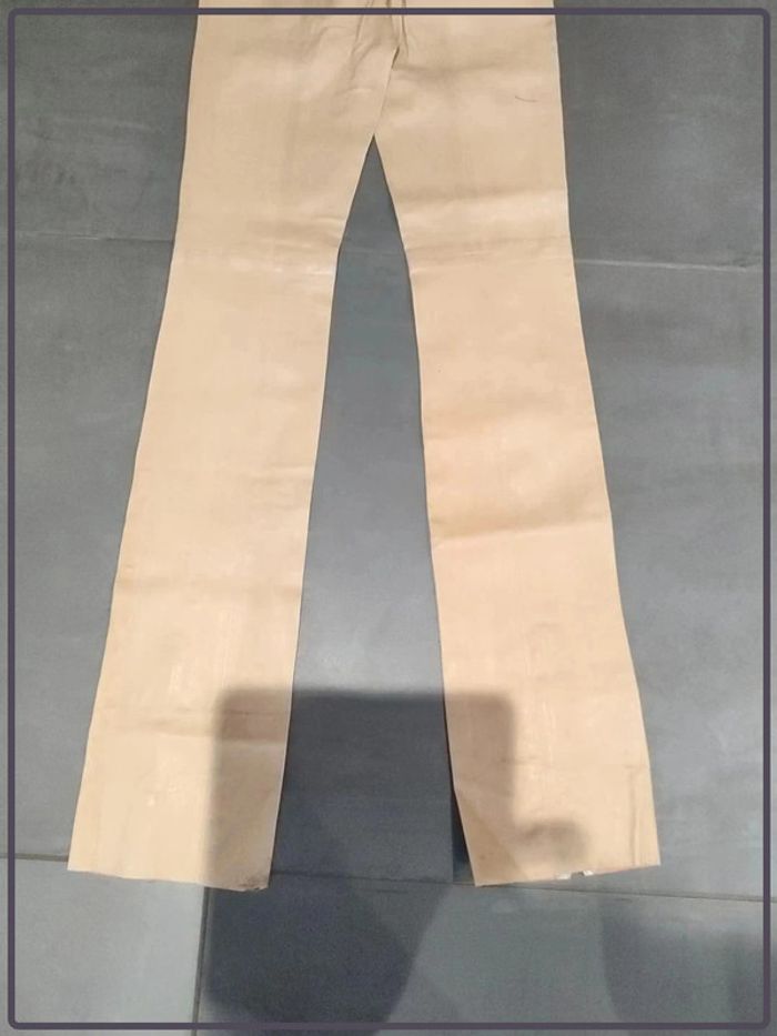 Pantalon cuir beige clair Plein sud taille 38 très bon état - photo numéro 2