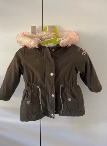 Veste ikks kaki à capuche, 12mois