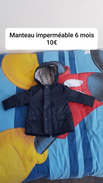 Manteau imperméable garçon taille 6 mois