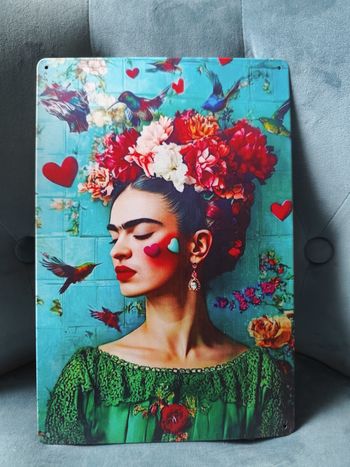 Plaque métal Frida kahlo neuve 20x30cm