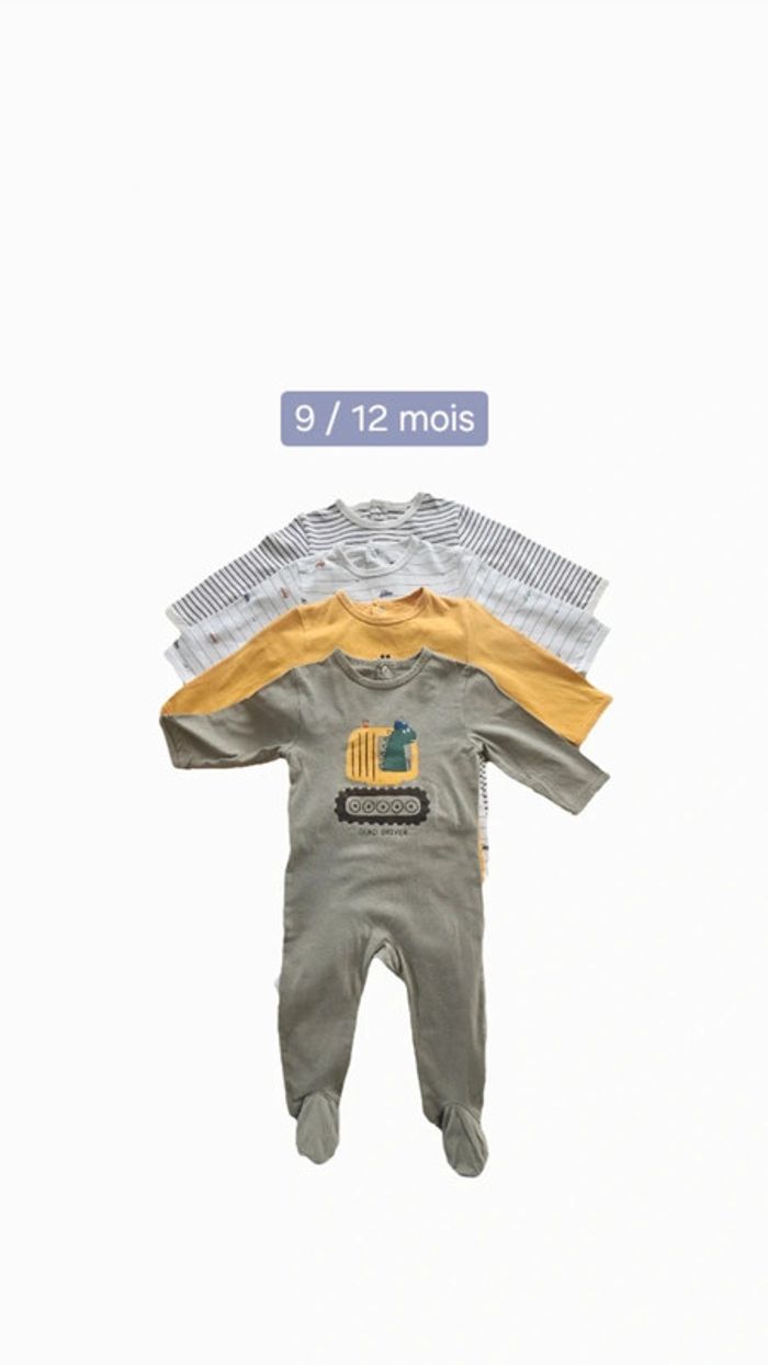 Lot de 4 pyjamas légers 12 mois