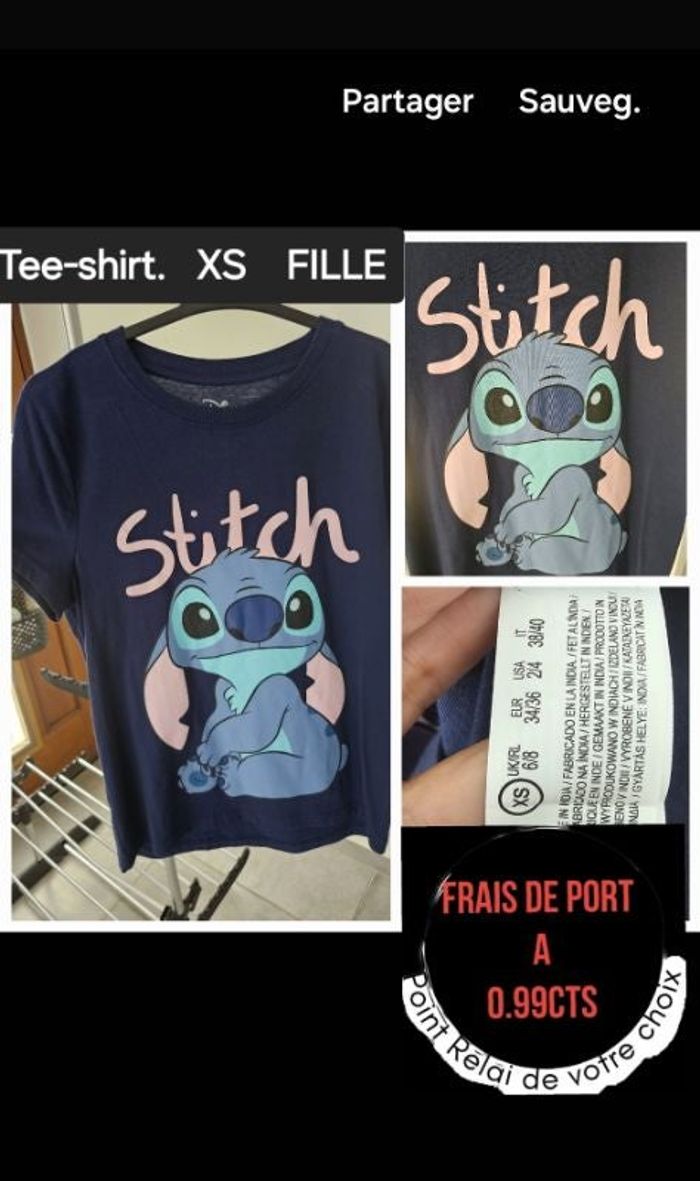 Tee-shirt fille femme XS stitch