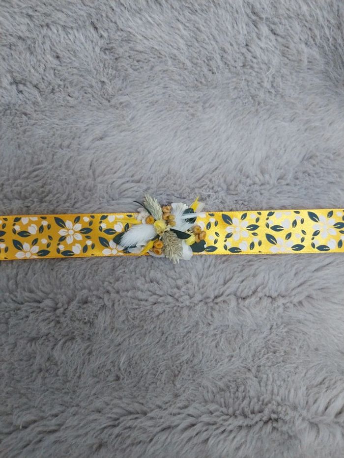 Bracelet ruban fleurs séchées - photo numéro 2