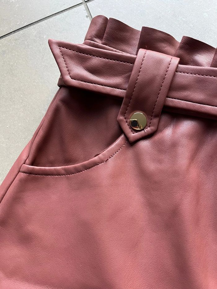 Jupe en simili cuir cognac Zara M neuve - photo numéro 4