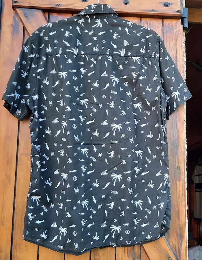Chemise noire imprimé blanc, homme, H&M, taille S - photo numéro 5