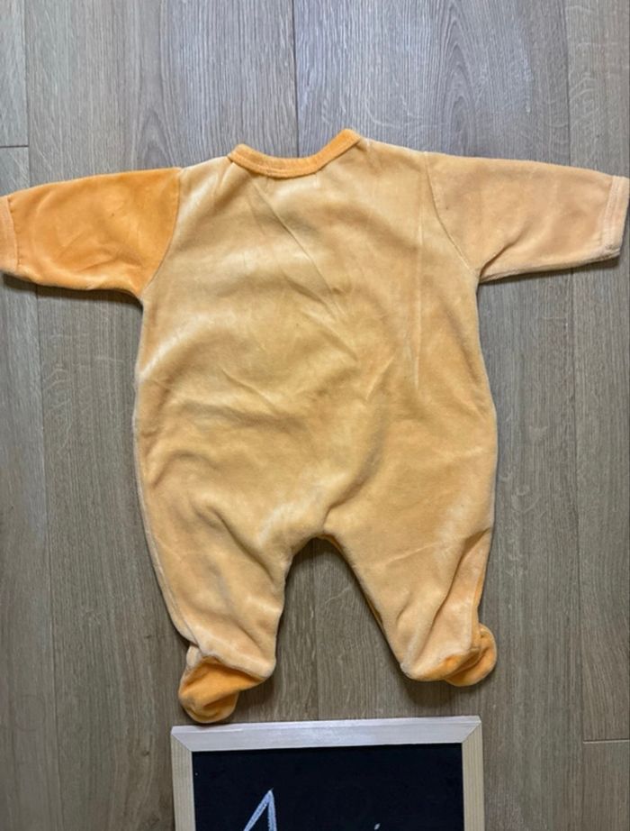 Pyjama velours Sucre d’Orge 1 mois – Jaune orangé, petits lapins - photo numéro 5