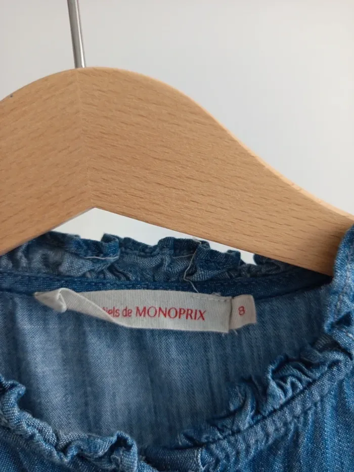 Blouse chemisier en jean boutons pression Monoprix 8 ans - photo numéro 2