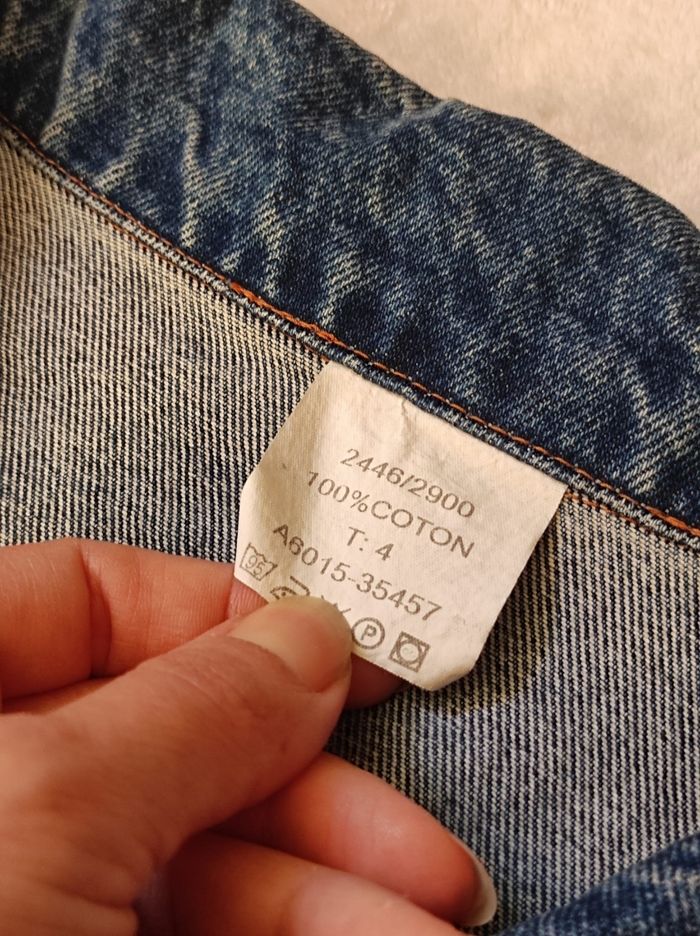 Veste vintage jean grande taille T4 - photo numéro 5