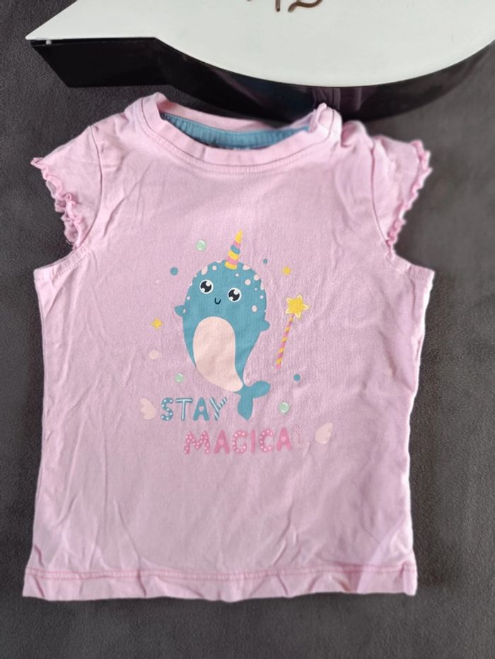 Pyjama 2 pièces été léger Fille 9/12 mois narval licorne Poco piano 100% coton - photo numéro 3