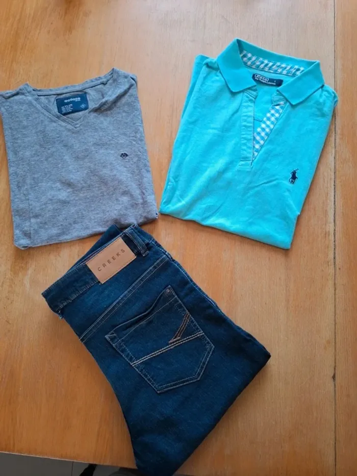 Lot pantalon creeks tshirt bonobo ralph lauren