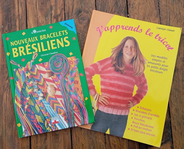 Lot livre création pour ado e/ jeune.Et bracelet Brésilien