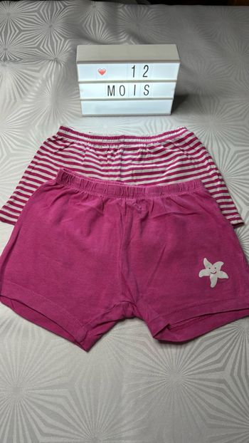 Lot de 2 short fille 12 mois