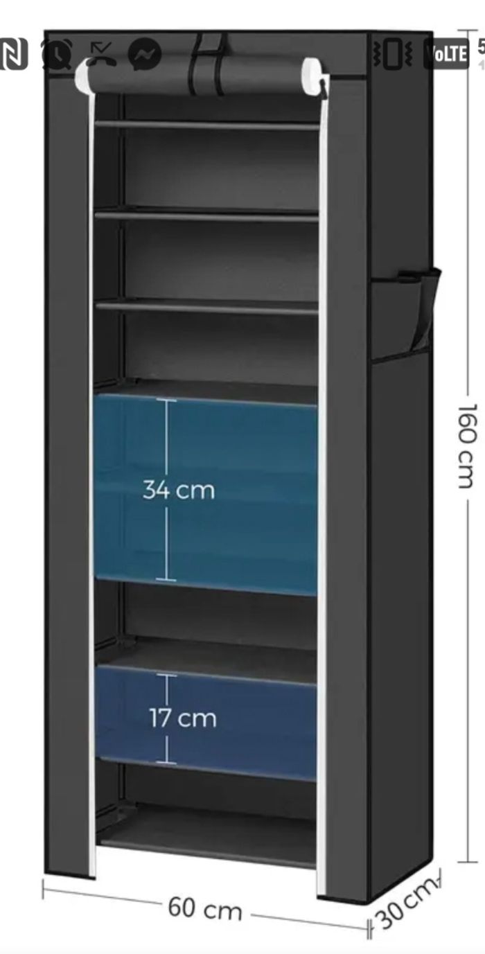 Armoire à chaussure en tissus neuf - photo numéro 2