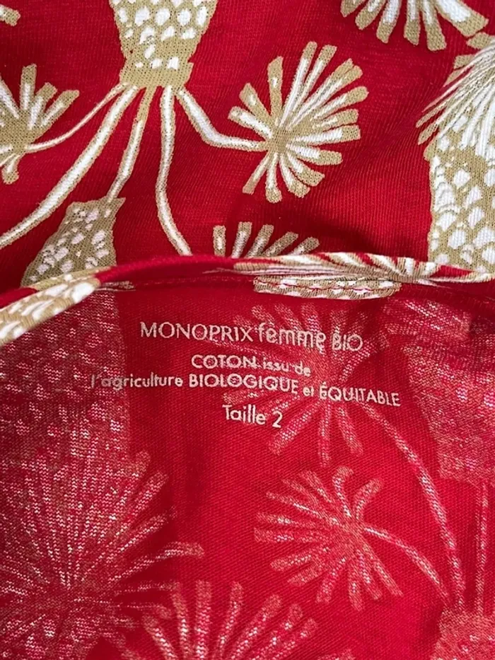 Superbe TShirt coton bio Monoprix 🌸 T 2 38 40 - photo numéro 6