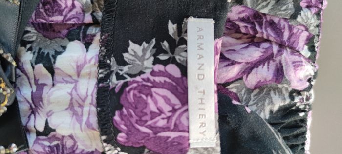 Blouse Armand Thiery fleurie noir violet taille 38 viscose très bon état - photo numéro 10