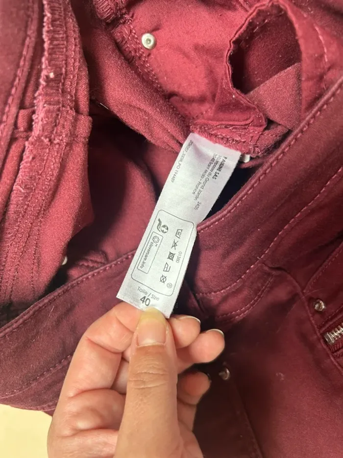 Pantalon bordeau femme taille 40 breal - photo numéro 4