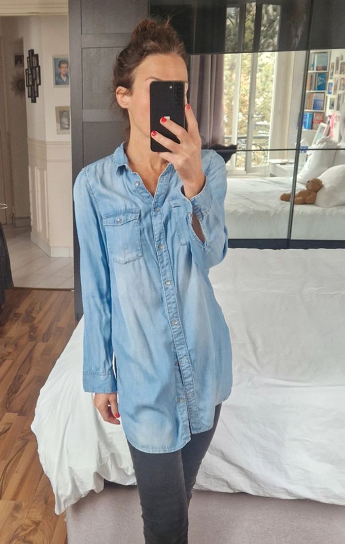 Chemise Jean H&M T.34 - photo numéro 3