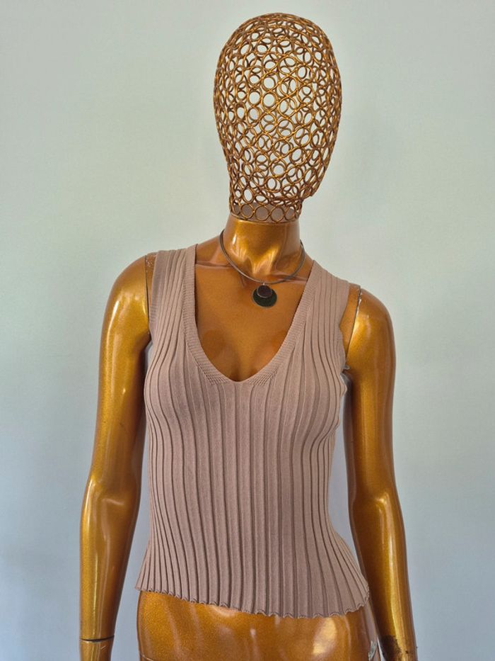 Top Court Femme Taupe