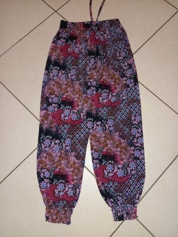Pantalon fluide type sarrouel ton mauve/violet