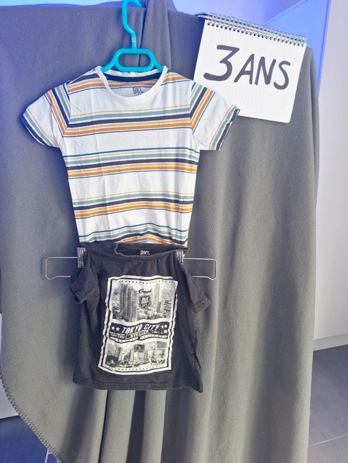 Lot 2 tee-shirts BKL Wear 3 ans