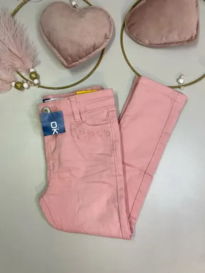 Jeans fille - neuf - rose - skinny - Okaïdi - Taille 4 ans