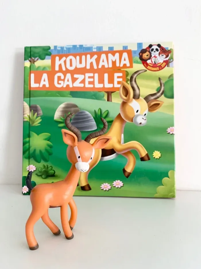 Koukama la gazelle - 📚 livre avec figurine. altaya De agostini. collection “Mes animaux du zoo”