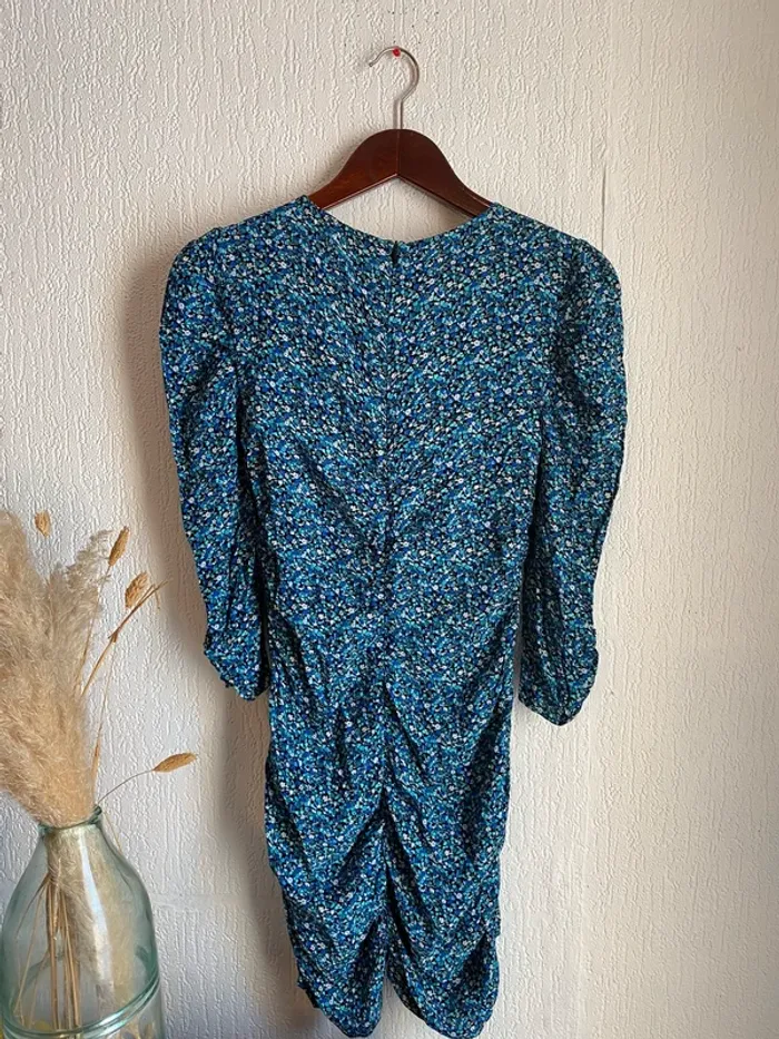 Robe fleurie Zara bleu vert taille s 36 - photo numéro 4