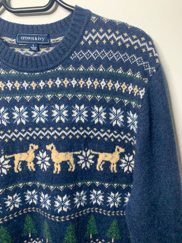 Pull vintage d’hiver animalier chier vintage 90’s - photo numéro 4