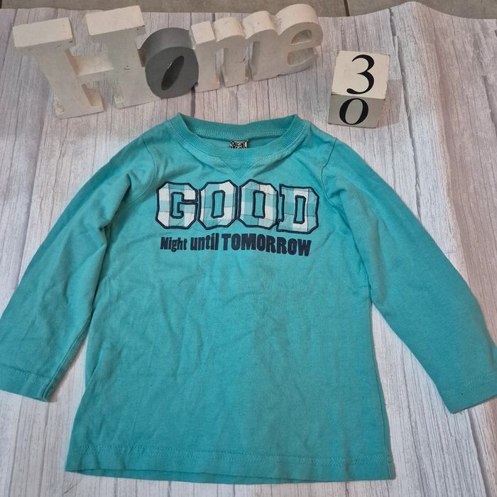T shirt manche longue turquoise  tape à  l œil  3ans - photo numéro 2