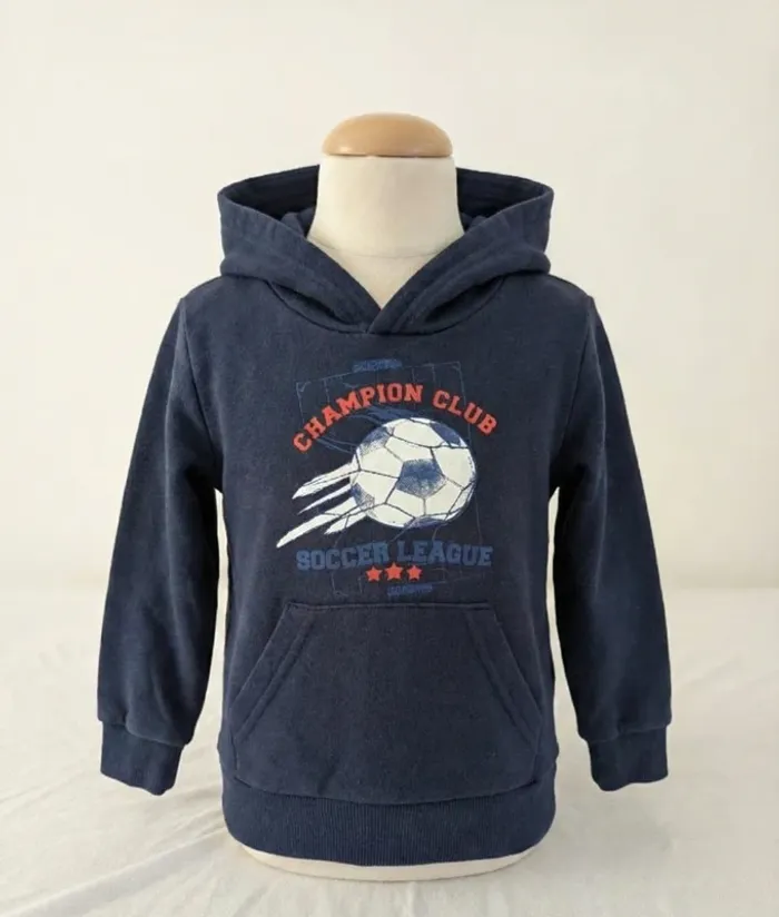 Sweat à Capuche Tissaia - 3 ans - Bleu Marine "Champion Club" Foot