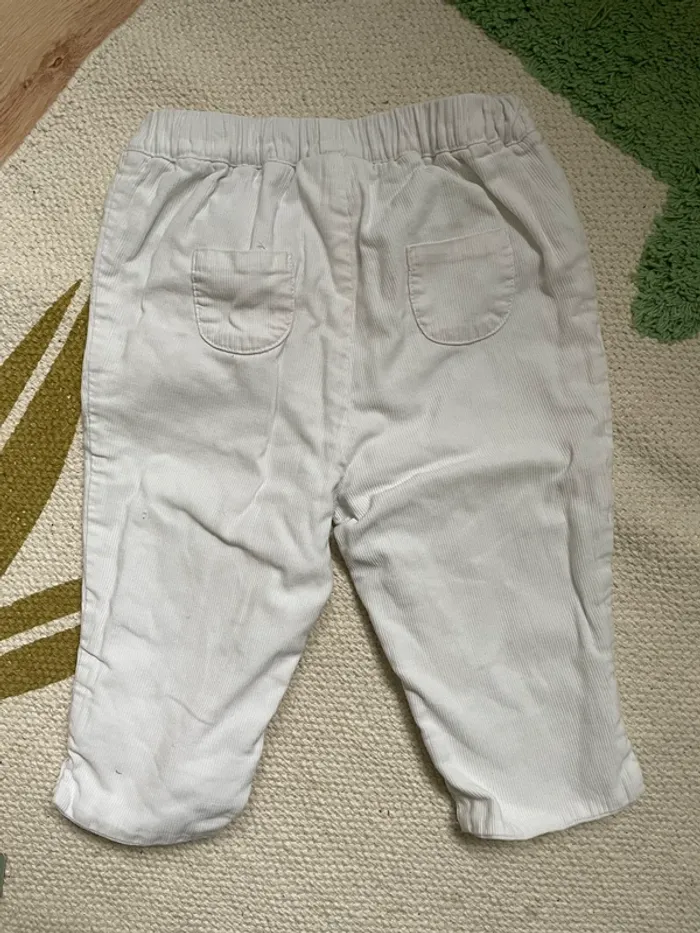Pantalon velours blanc 12 mois Cyrillus - photo numéro 4